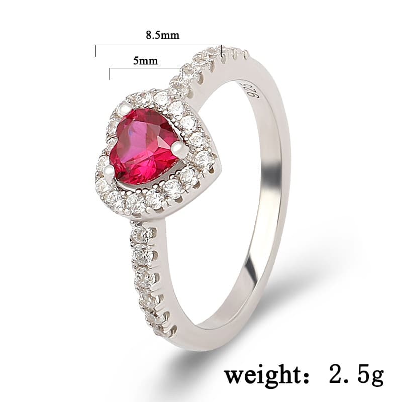 Heart Shape Ruby Ring