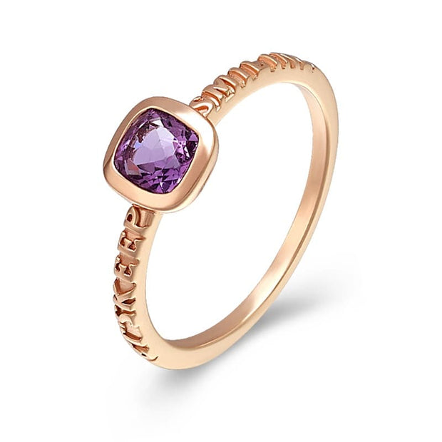 Retro Amethyst Cushion Ring