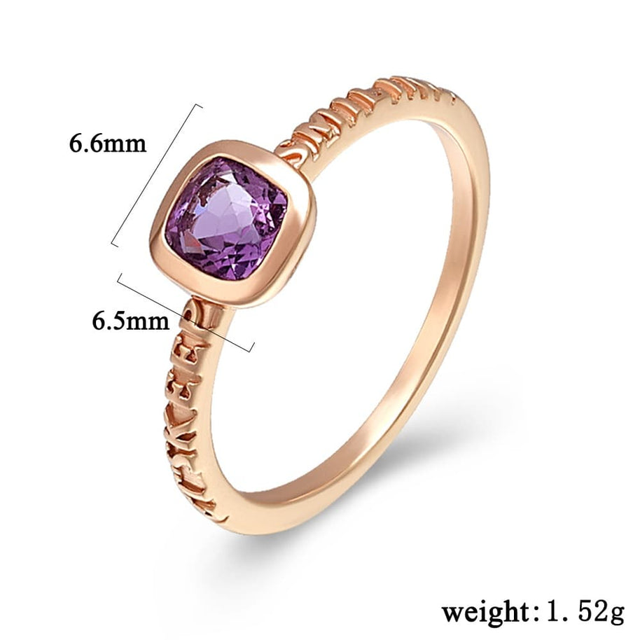 Retro Amethyst Cushion Ring