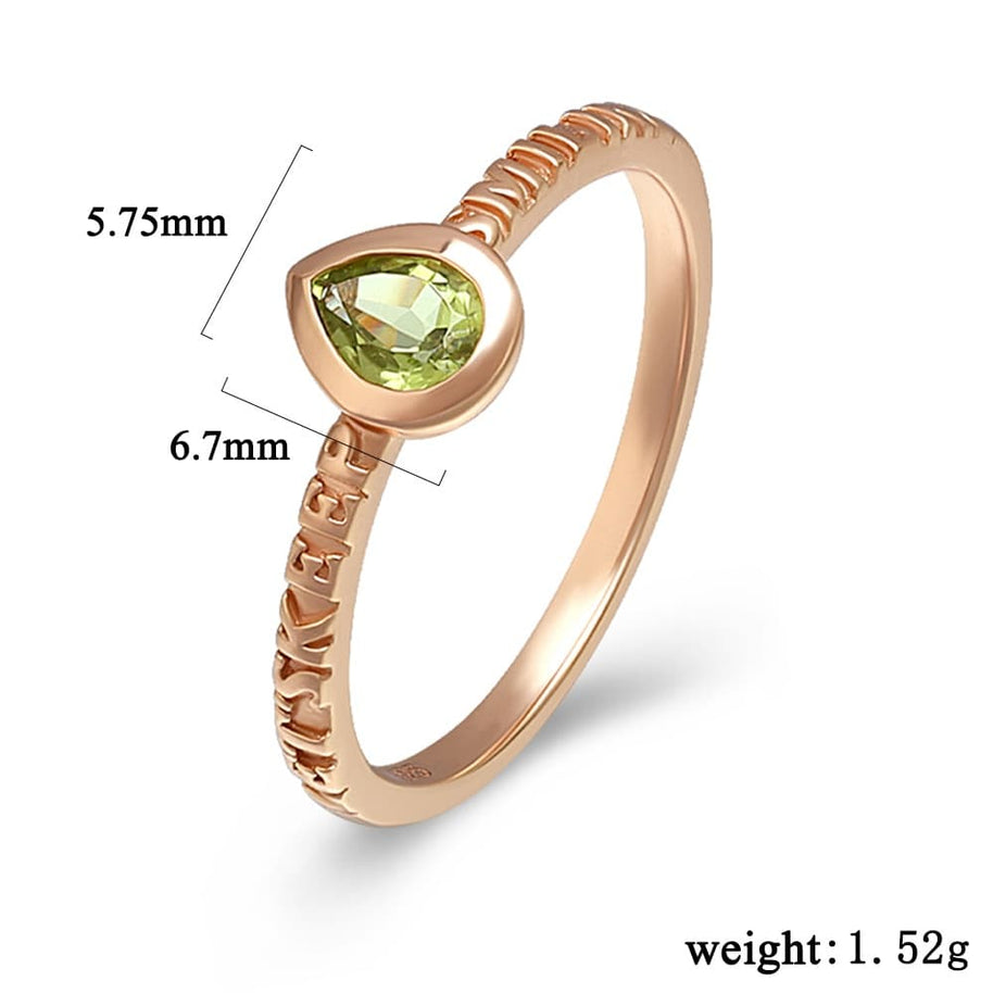Pear Shaped Peridot Ring