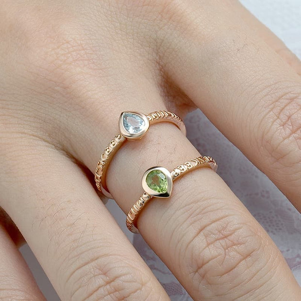 Pear Shaped Peridot Ring
