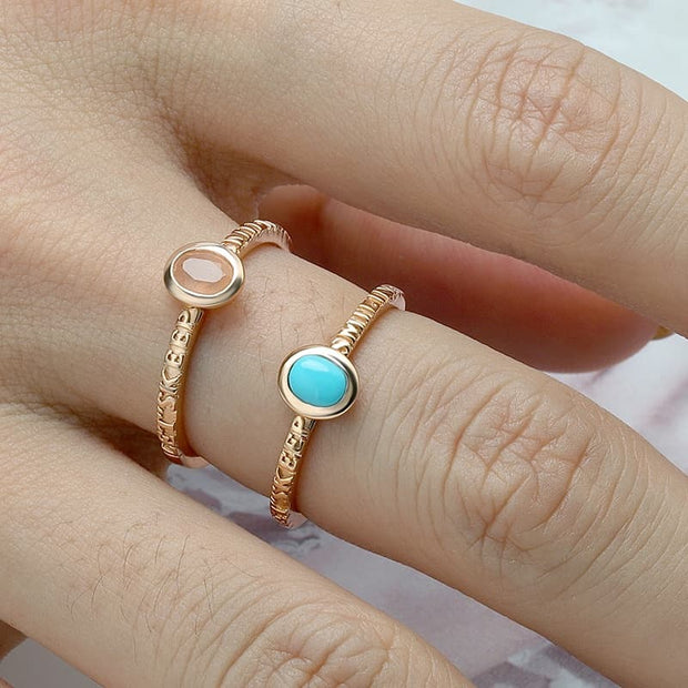 Retro Oval Turquoise Ring