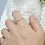 Pyriform Aquamarine Birthstone Ring