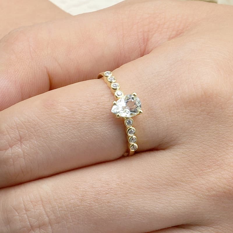 Pyriform Aquamarine Birthstone Ring