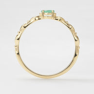 Retro Prehnite Marquise Ring