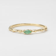 Retro Prehnite Marquise Ring