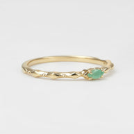 Retro Prehnite Marquise Ring