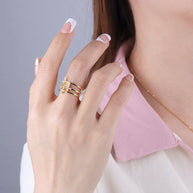Cross Diamond Cuff Ring