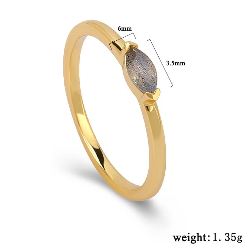 3.5mm Marquise Labradorite Ring