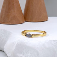 3.5mm Marquise Labradorite Ring