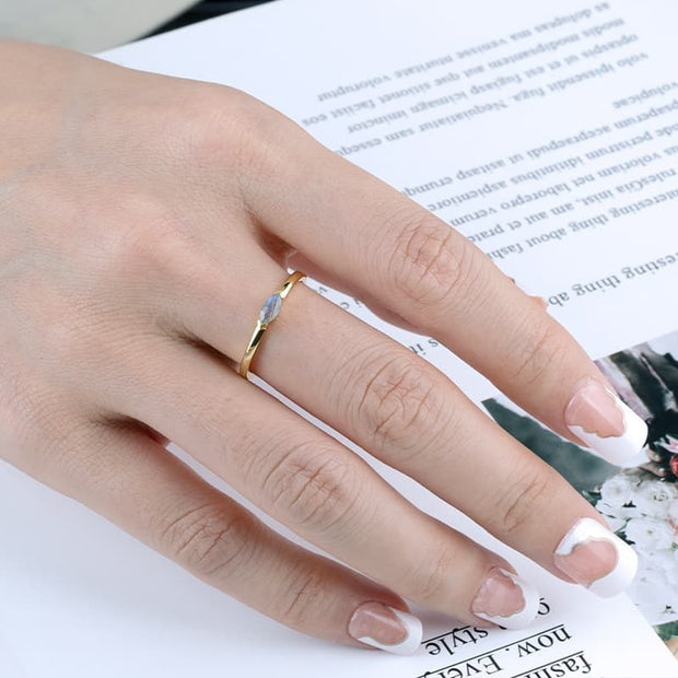 3.5mm Marquise Labradorite Ring