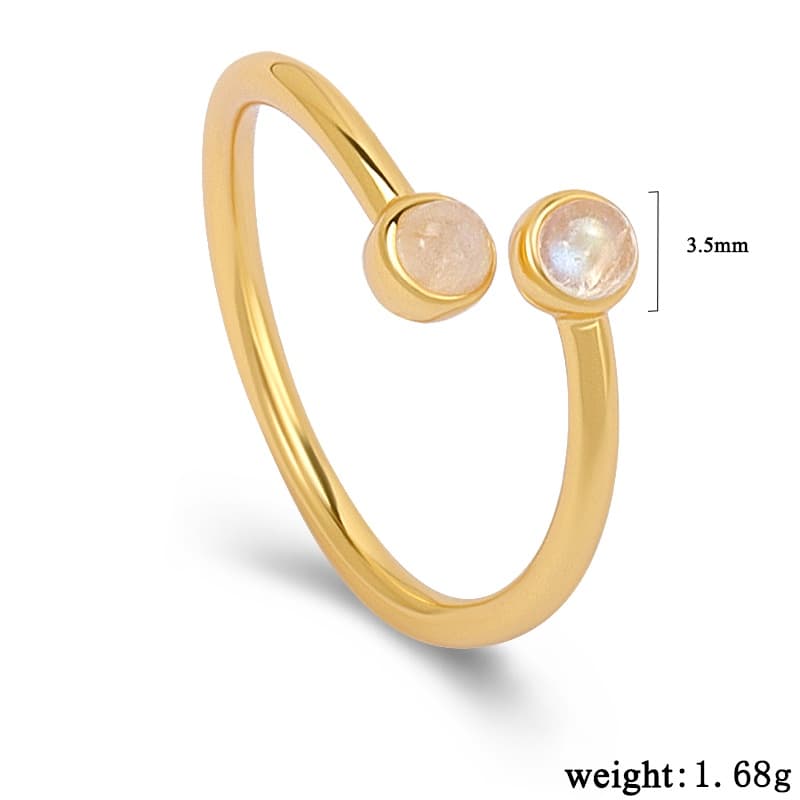 Round Moonstone Open Ring