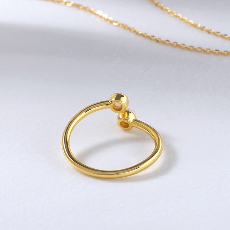 Round Moonstone Open Ring