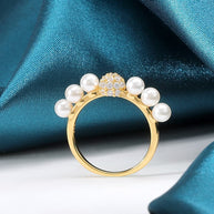 Pearl Pave Ring Sterling Silver
