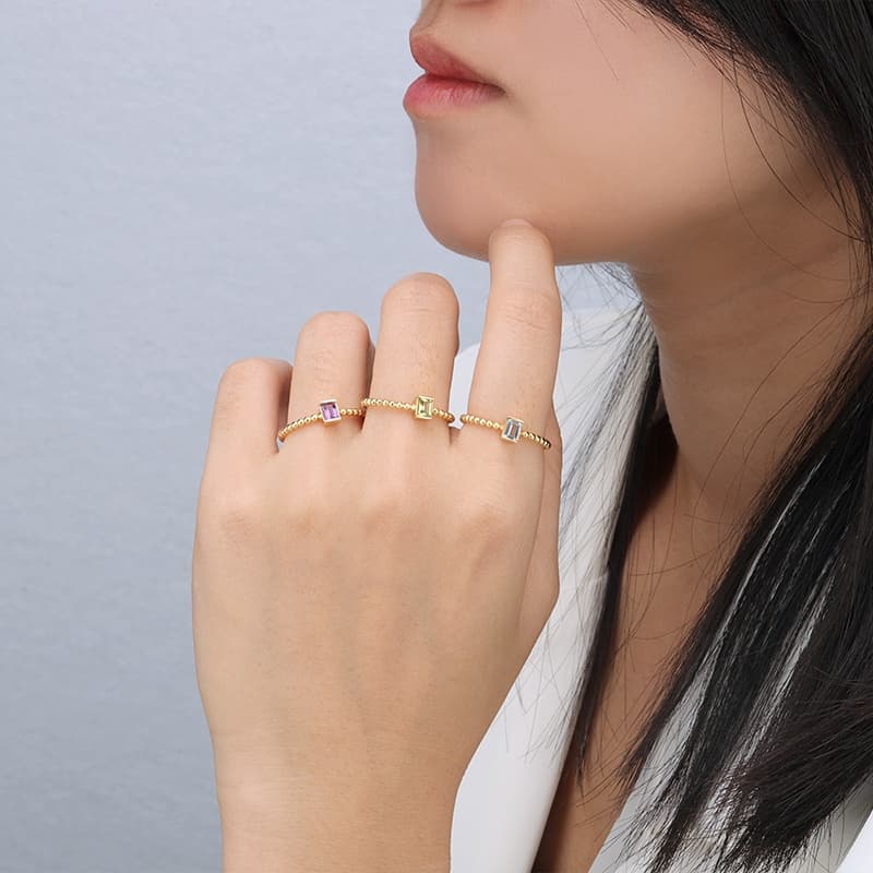 Blue Topaz Baguette Ring