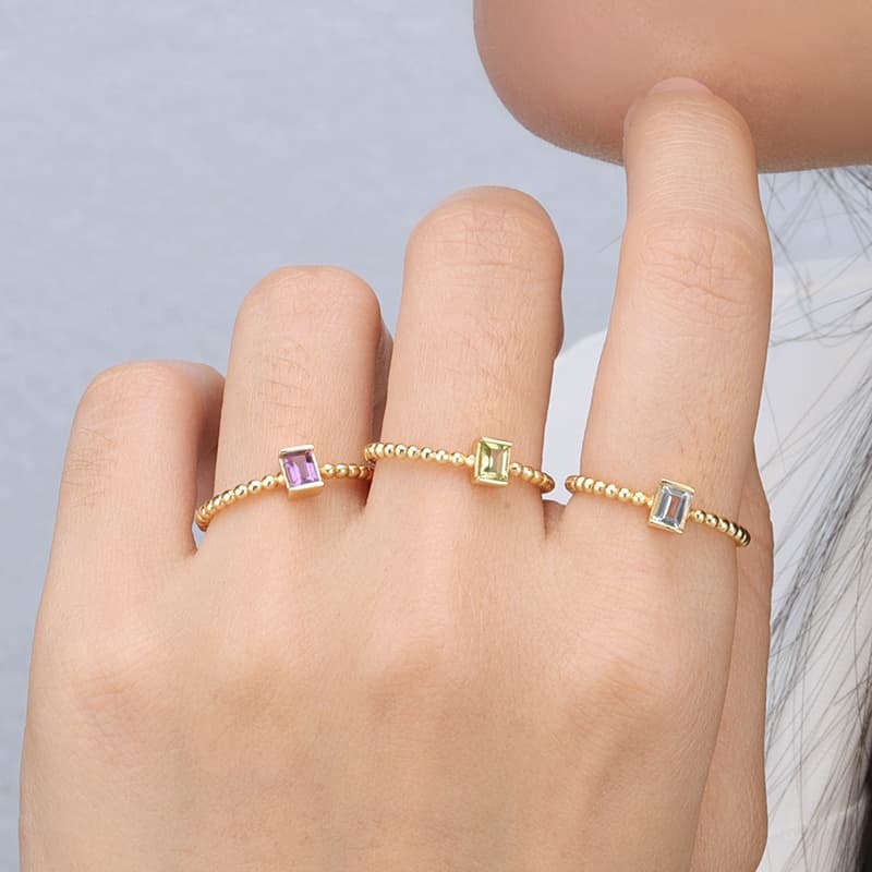 Blue Topaz Baguette Ring