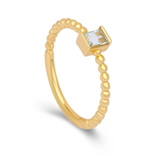 Blue Topaz Baguette Ring
