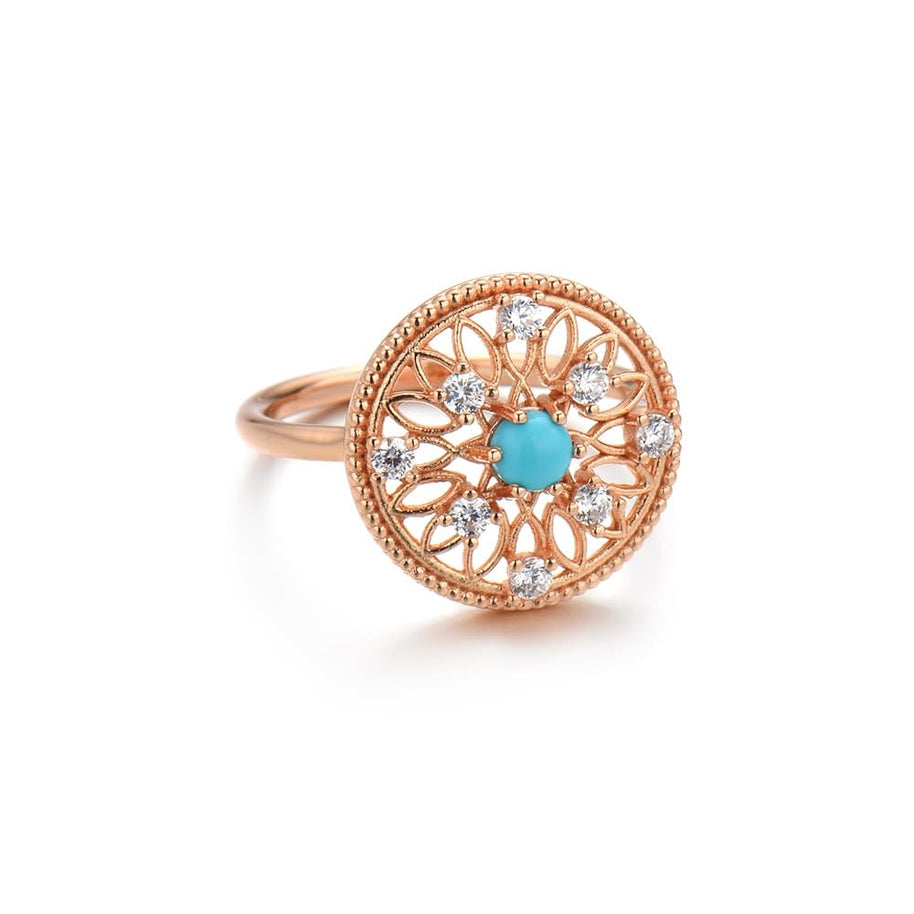 Vintage Turquoise And CZ Ring