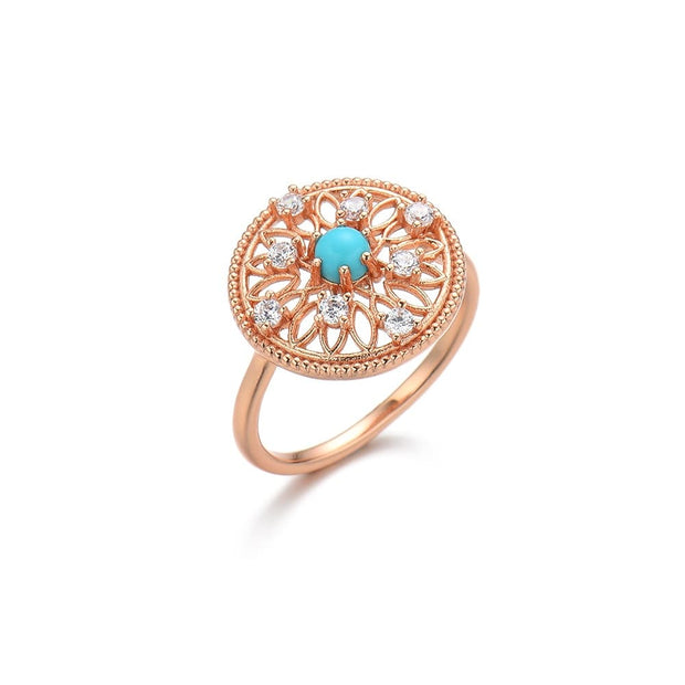 Vintage Turquoise And CZ Ring