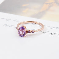 Pear Brazil Amethyst Ring