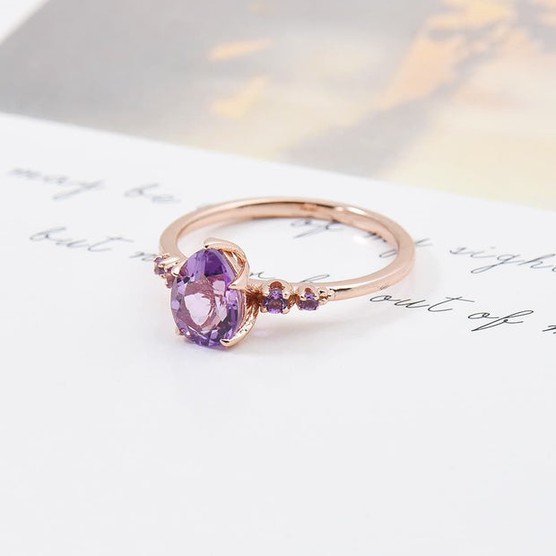 Pear Brazil Amethyst Ring