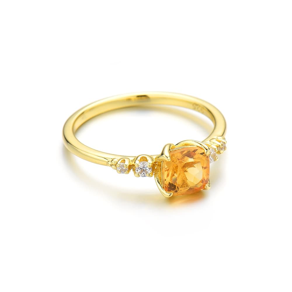 Citrine Cushion Ring