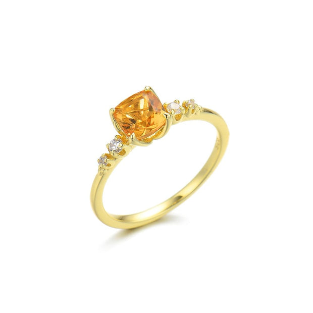 Citrine Cushion Ring