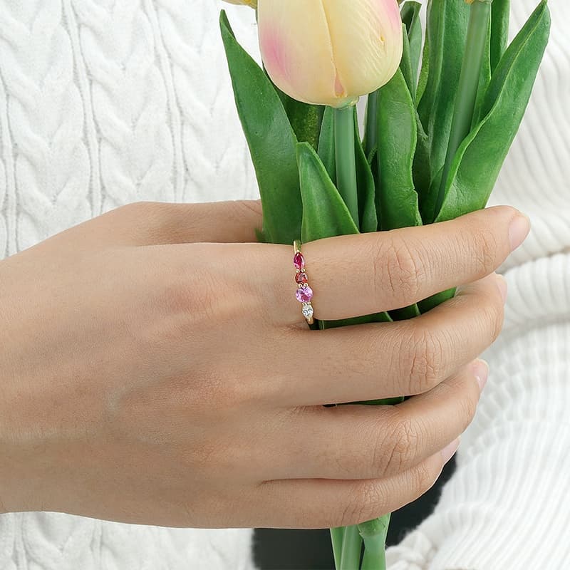 Colorful Amethyst Marquise Ring