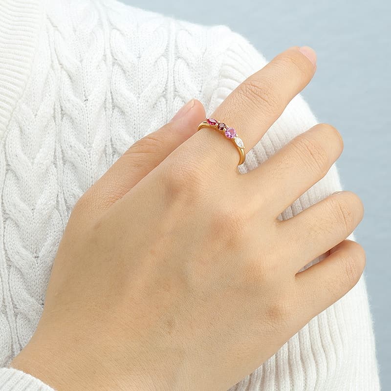 Colorful Amethyst Marquise Ring