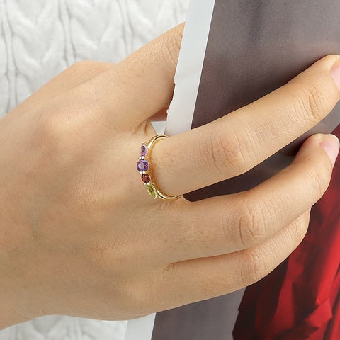Colorful Amethyst Marquise Ring