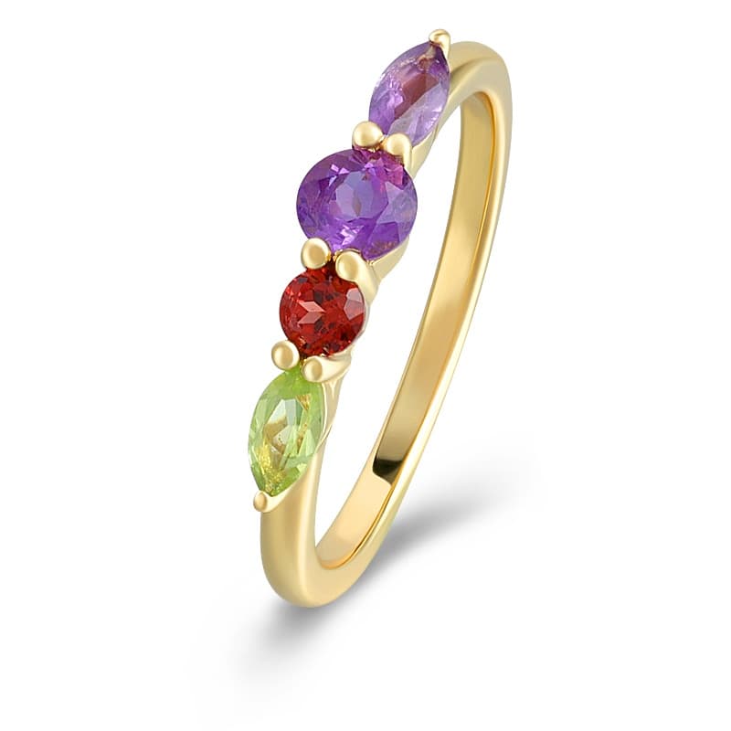 Colorful Amethyst Marquise Ring