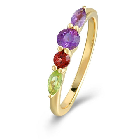 Colorful Amethyst Marquise Ring