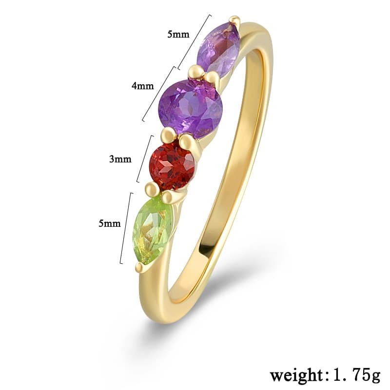 Colorful Amethyst Marquise Ring
