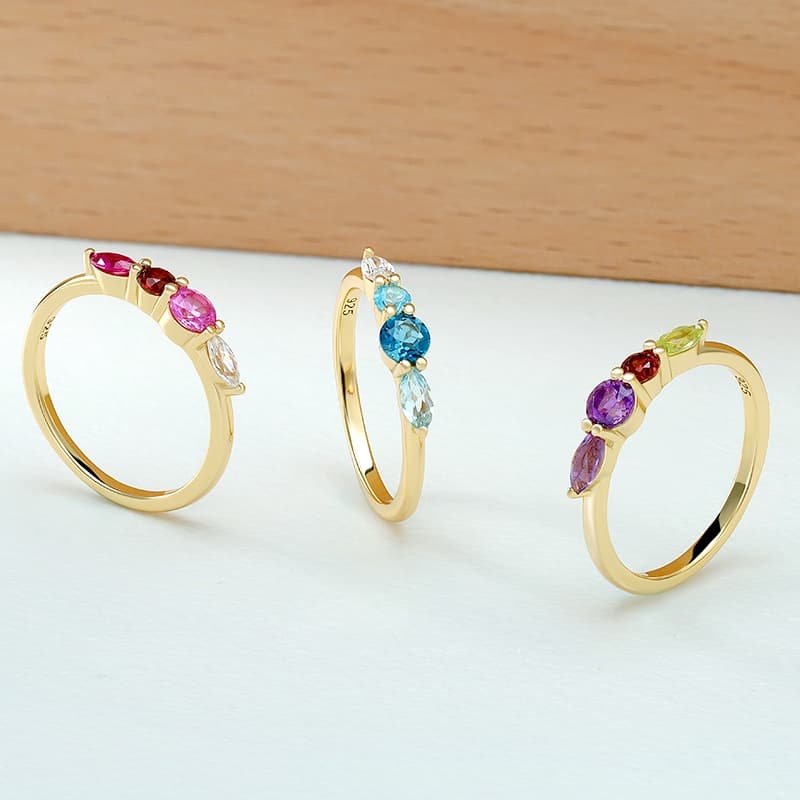 Colorful Amethyst Marquise Ring