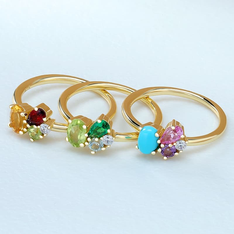 Butterfly Turquoise Ring Colorful Stone