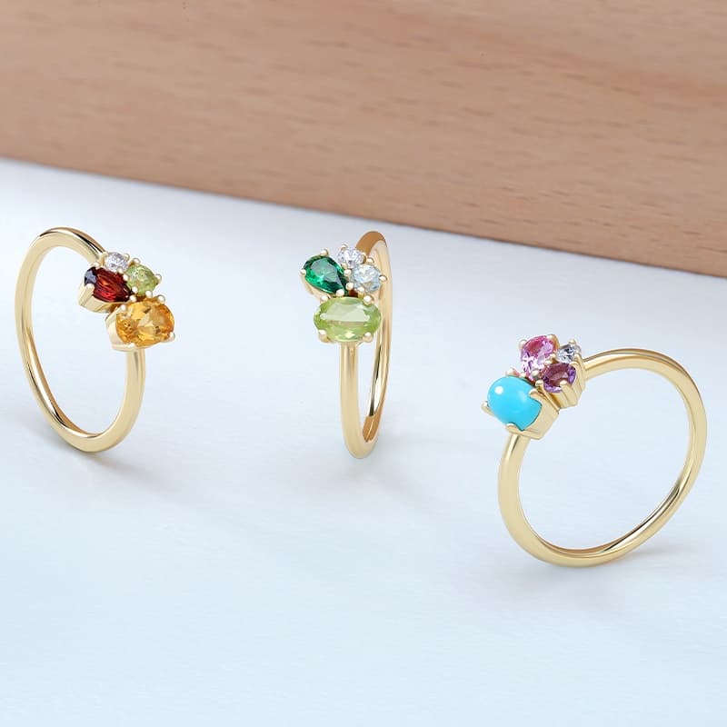 Butterfly Turquoise Ring Colorful Stone