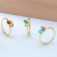 Butterfly Turquoise Ring Colorful Stone