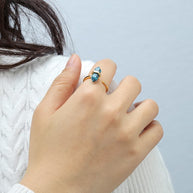 Hexagon Wire Turquoise Ring