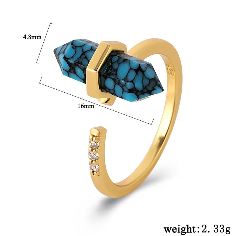 Hexagon Wire Turquoise Ring