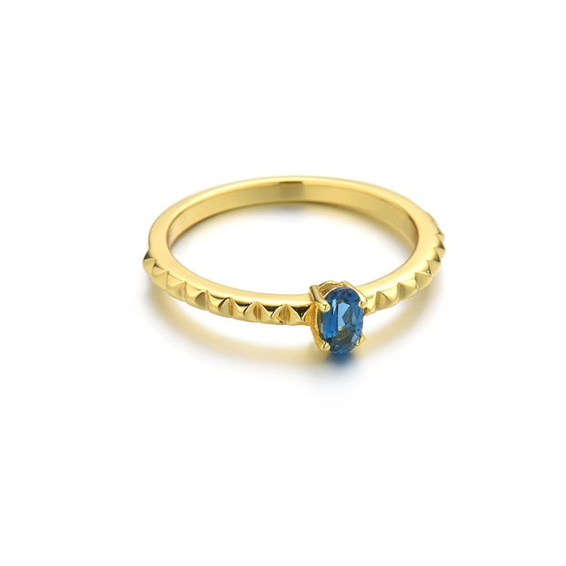 Oval London Blue Topaz Ring