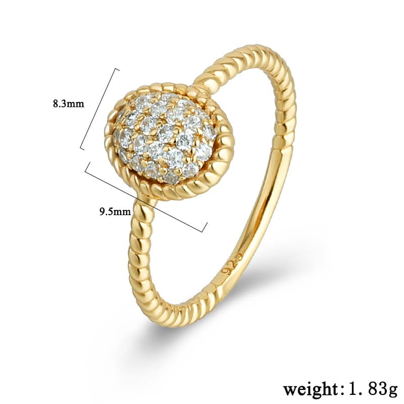 Oval Retro White Twisted Ring