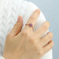 Retro Red CZ Twisted Ring