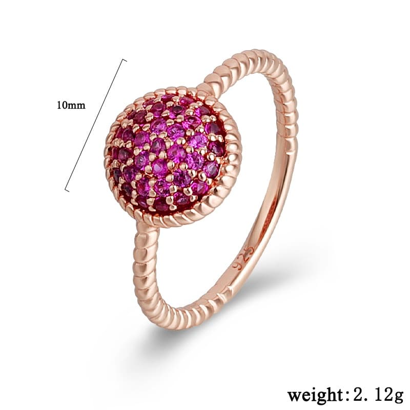 Retro Red CZ Twisted Ring