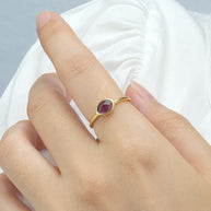 Orange Moonstone Ring Sterling Silver