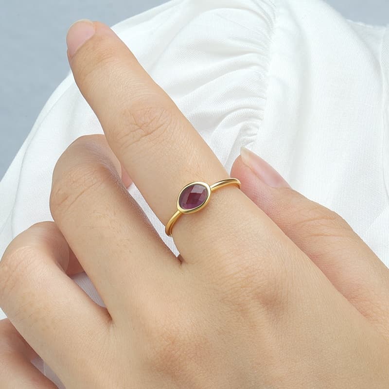 Orange Moonstone Ring Sterling Silver