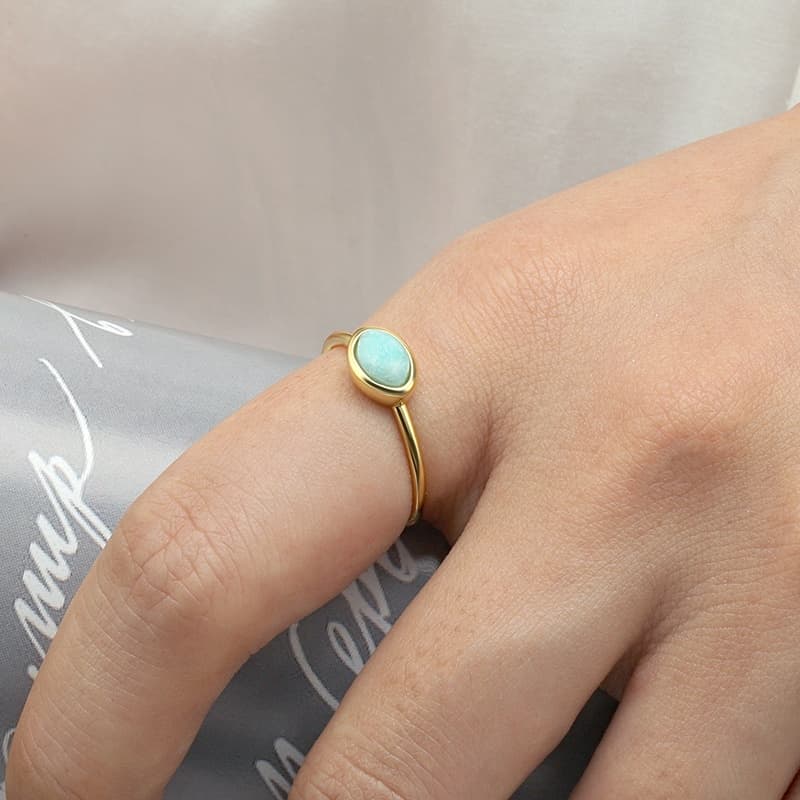 Orange Moonstone Ring Sterling Silver