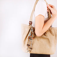 Korean Retro Keychain |  Braided Beaded Strap Floral Charm