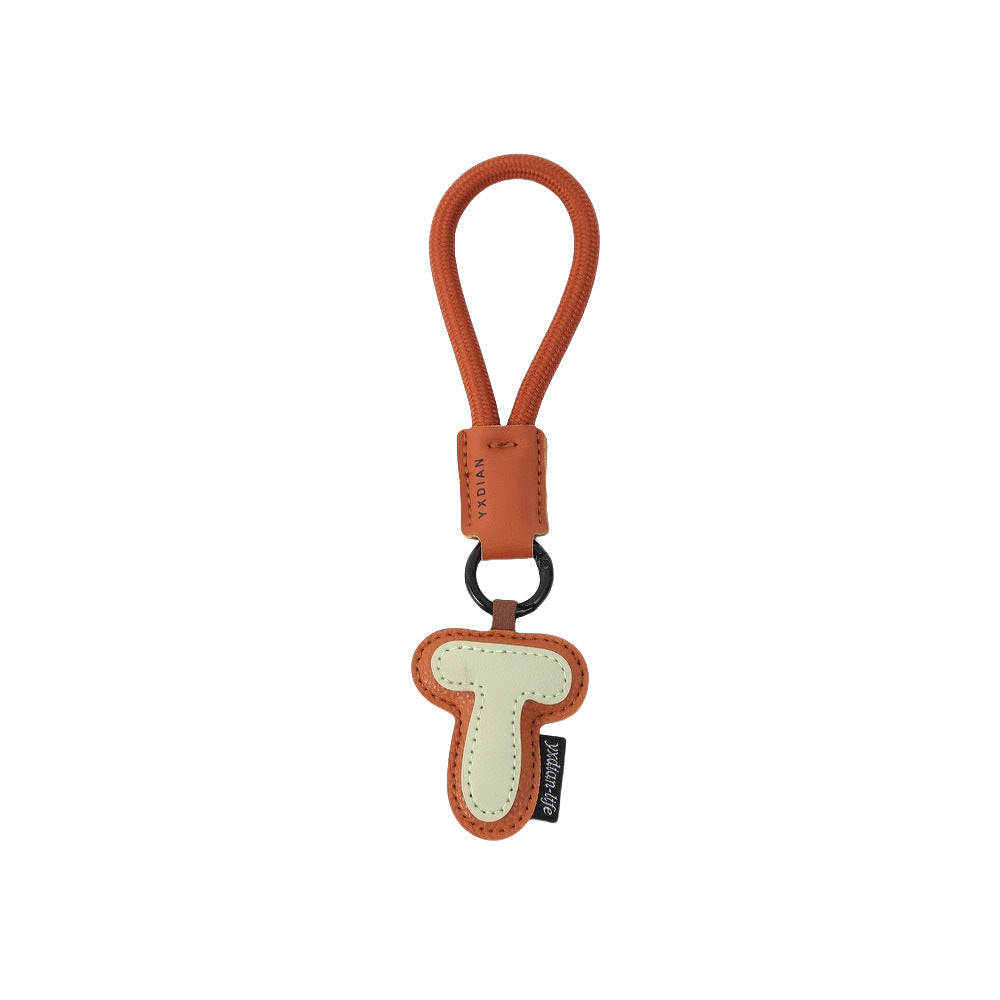 Letter Keychain | Leather Alphabet Charm | Dopamine Style