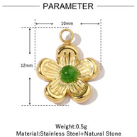 French Flower Pendant | Lucky Four Leaf Clover Steel Charm