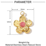 French Flower Pendant | Lucky Four Leaf Clover Steel Charm